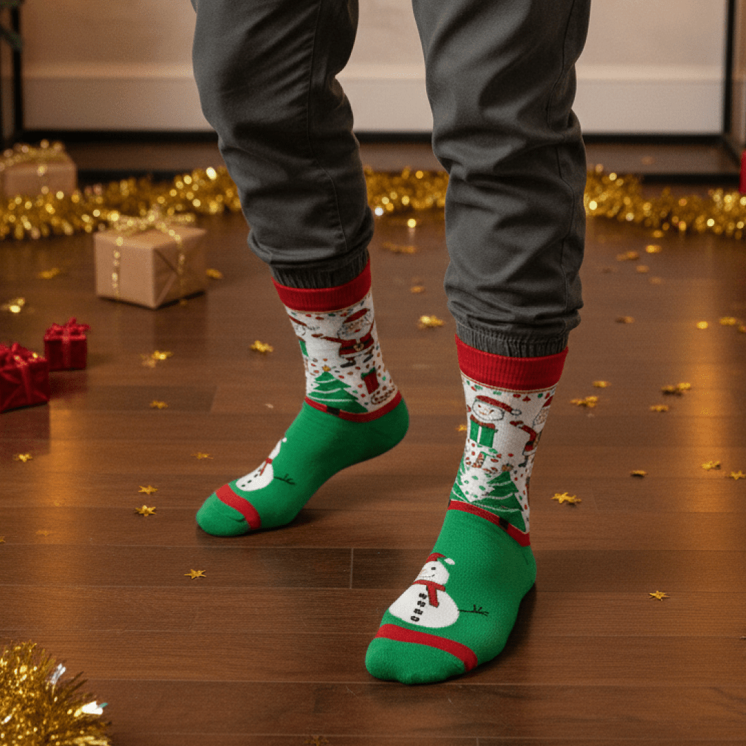 Winter snowman design socks for men and women-Sockscarving&
