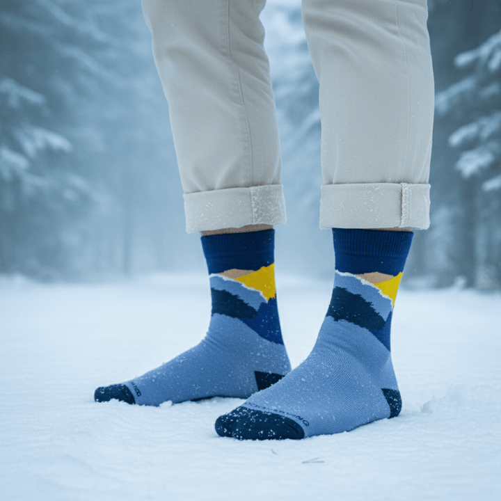 Wandersocks Snowy Mountain full length cotton socks